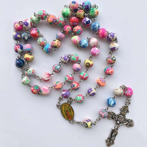Multi coloured pearl rosary - multi,