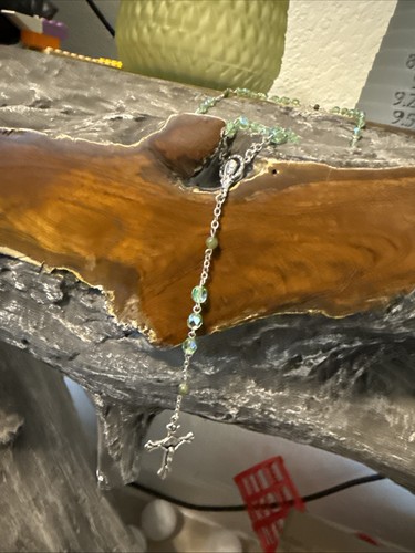 Catholic rosary necklace with - catholic,
