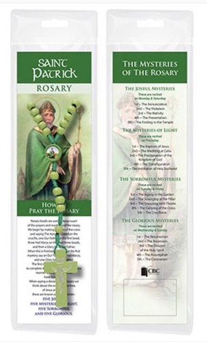 Patrick green wood rosary - st.,
