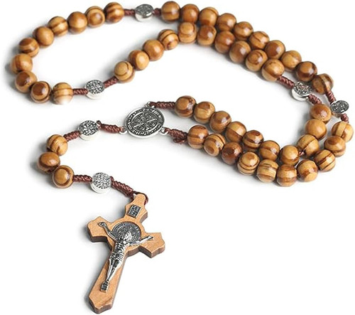 Wood rosary necklace - rosary, necklace,
