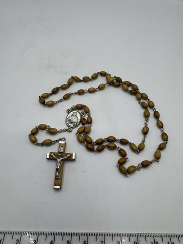 Wooden bead catholic rosary - bead, st