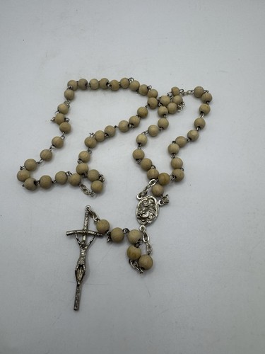 Wooden bead catholic rosary - wooden,