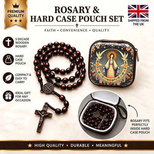Wooden rosary beads brown - rosary, &