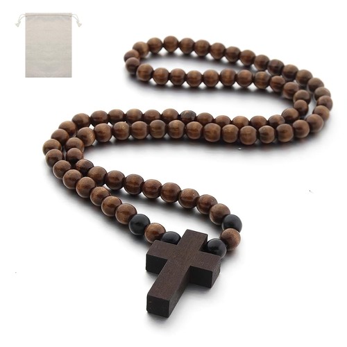 Wooden cross with catholic - with,