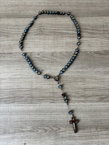 Vintage rosary wood beads - wood,