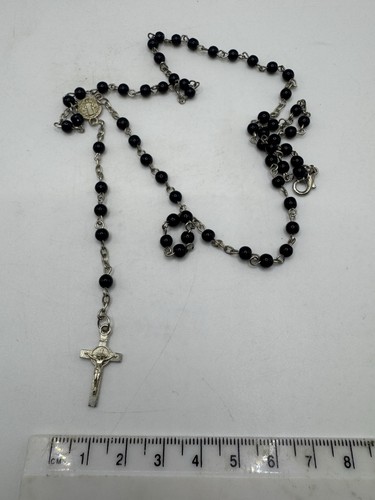 Black bead catholic rosary - bead,