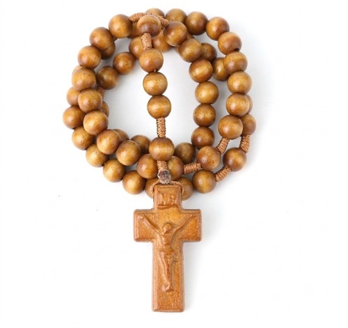 Catholic rosary 6mm birch - catholic, wood