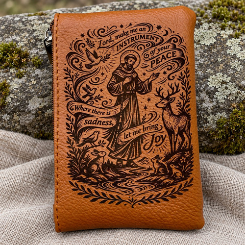 Engraved rosary pouch custom - pouch:,