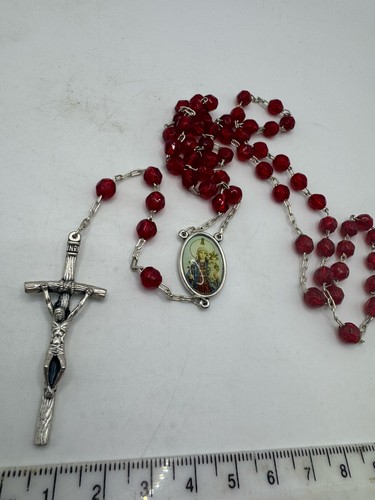 Vintage red faceted bead - red,