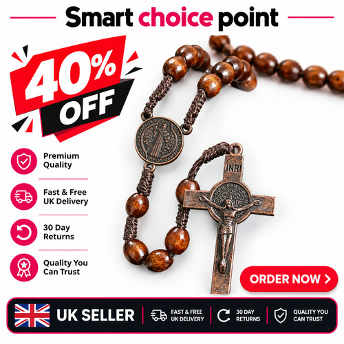Wooden rosary cross handmade - rosary,
