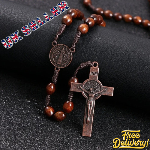 Wooden rosary cross handmade - rosary,