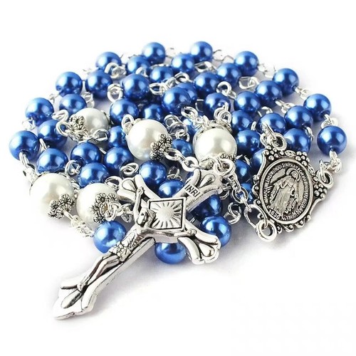 Catholic rosary beads blue - beads, our