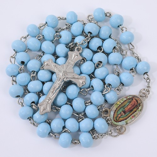 White rosary beads with - white,