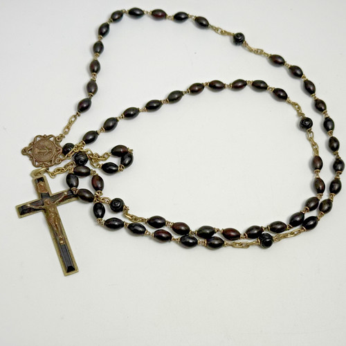 Rosary vintage ebony wood - rosary,