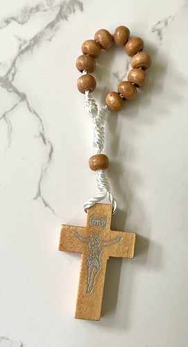 Olive wood finger rosary - wood, beads