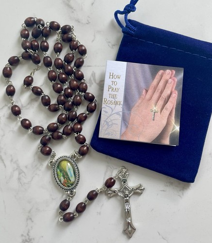 Our lady lourdes wood - lady,