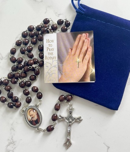 Saint pio padre wood rosary - pio,