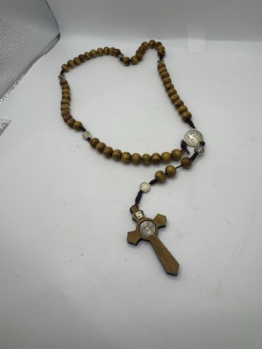Benedict wooden rosary - st,