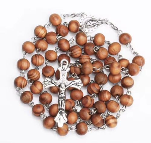 Wooden polished rosary - wooden,